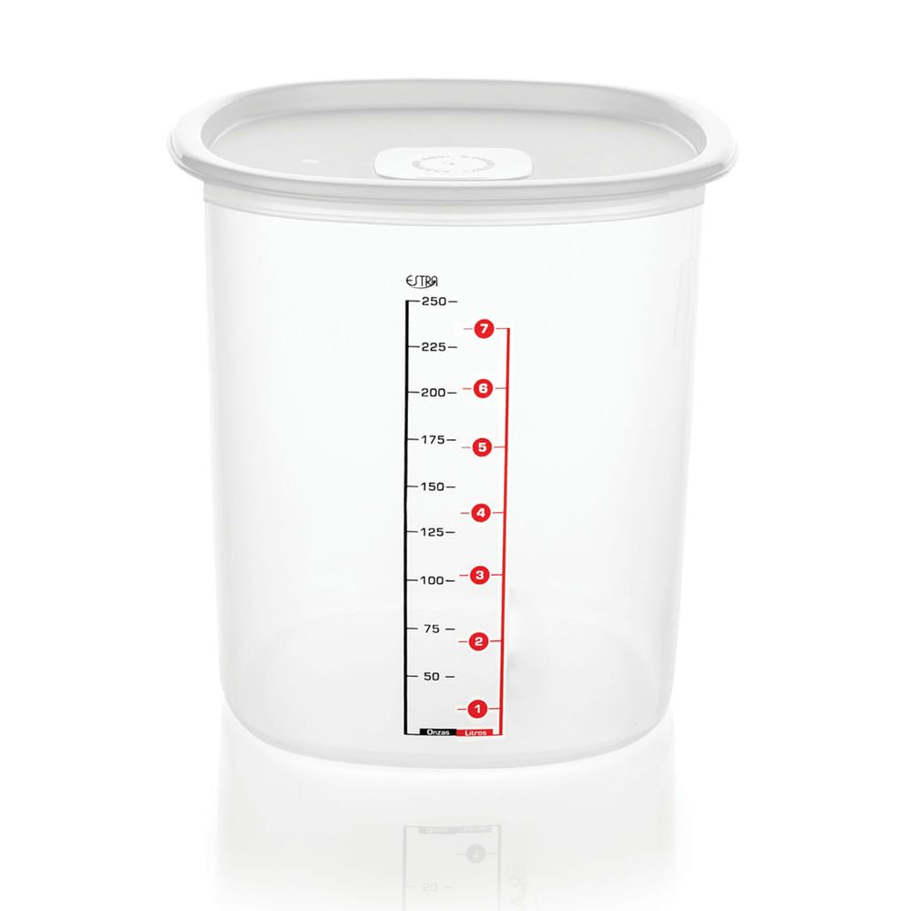 Recipiente Alto 9L con marcacion de capacidad blanco