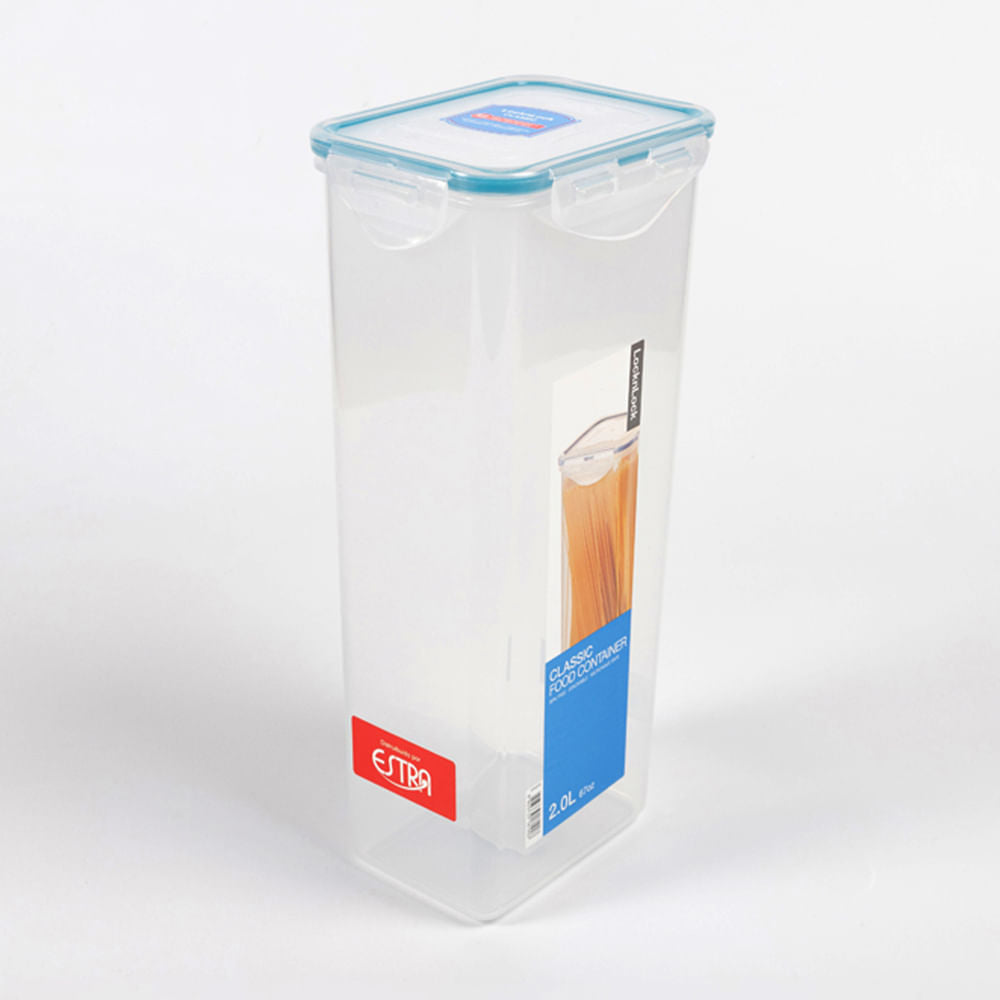 Recipiente Plastico Rectangular Alto Classic 2Ltransparente