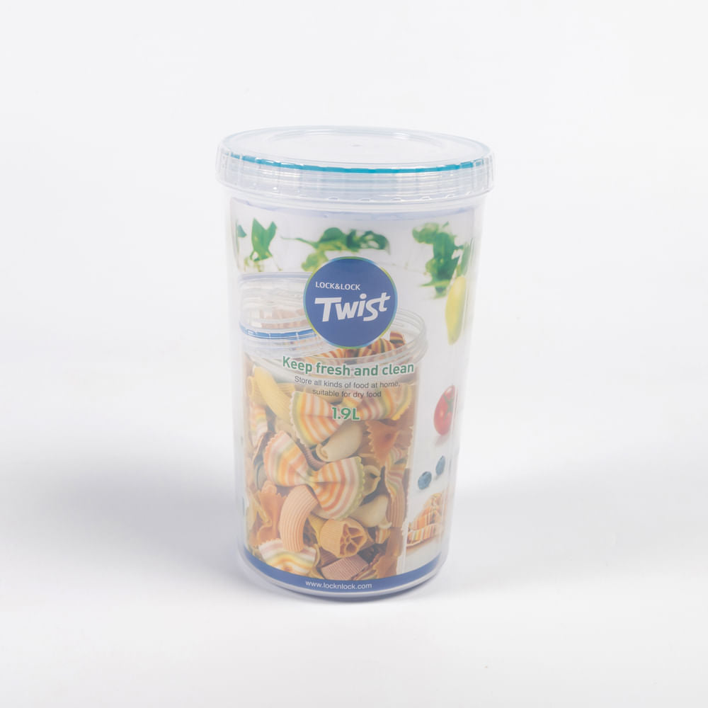 Recipiente Plastico Redondo Locknlock Tapa Rosca 1.9L transparente