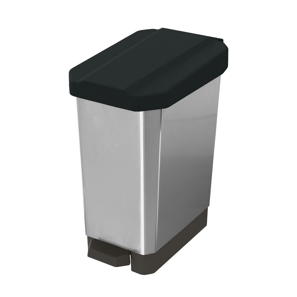 Canecas EstraBins-Pedal 10L IML Negro Metalizado