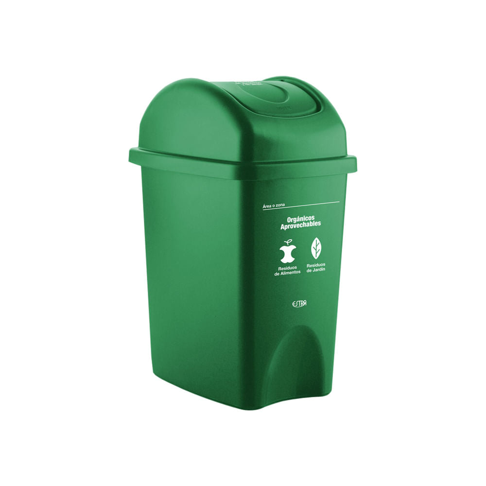 Canecas vaivén 10 Litros verde Organico Aprovechable