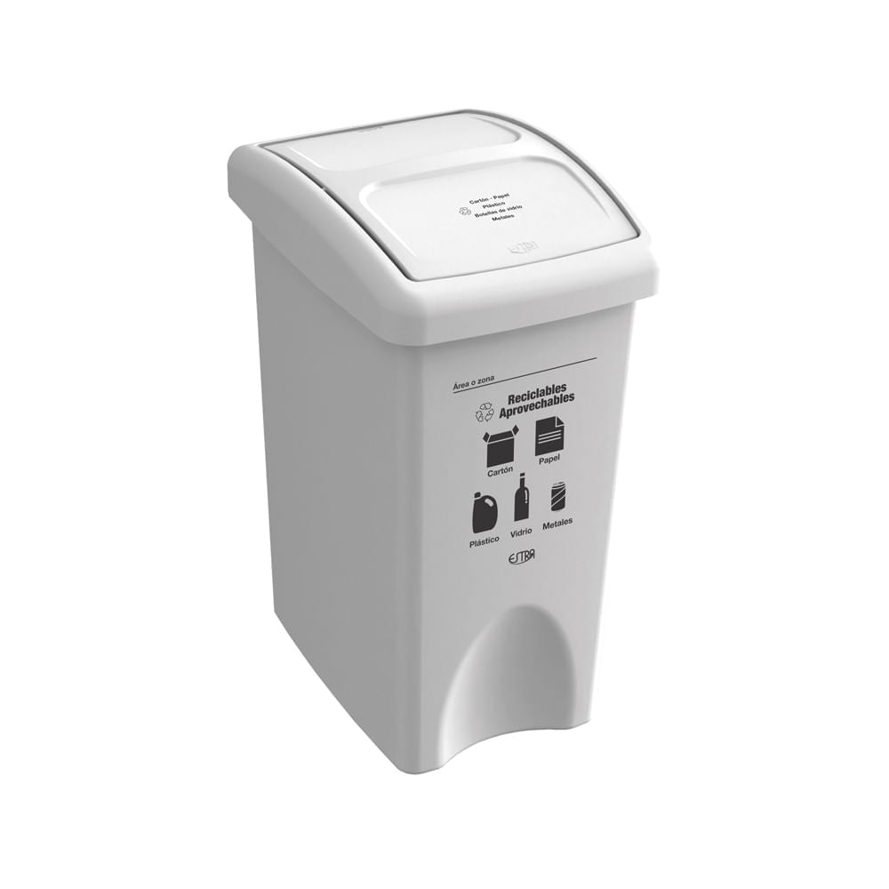 Canecas vaivén 35L Blanco Reciclable aprovechable