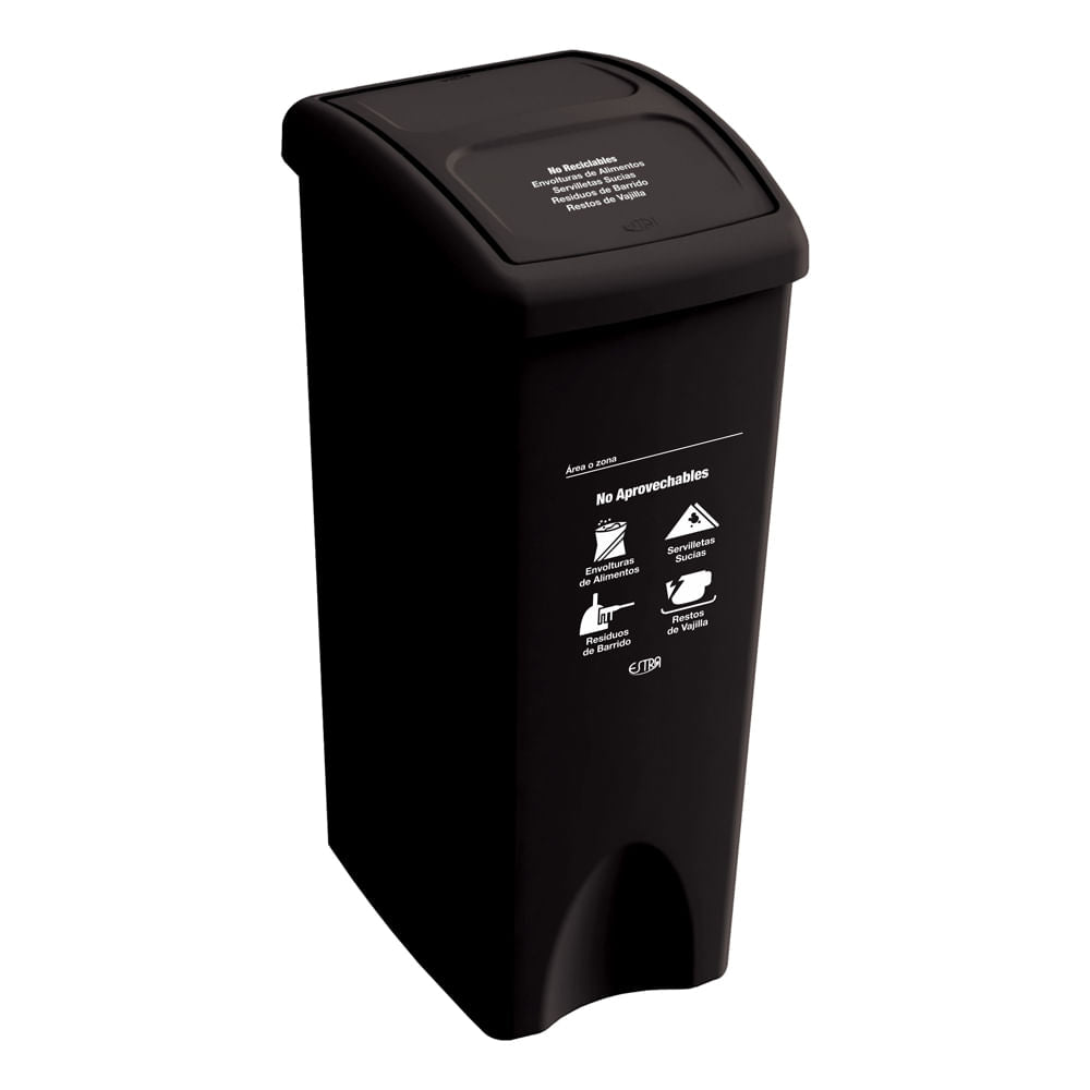 Canecas vaivén 53L Negro No aprovechable