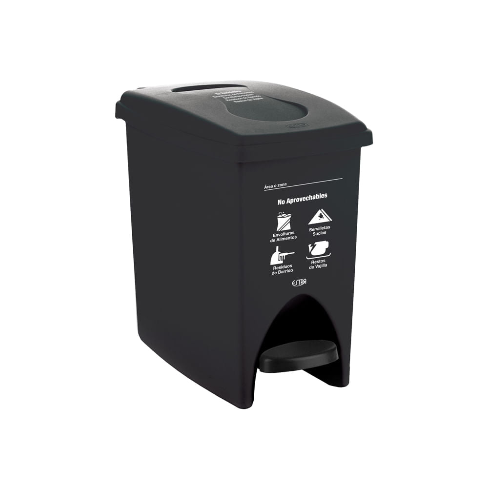 Canecas Pedal 10L Negro No aprovechable