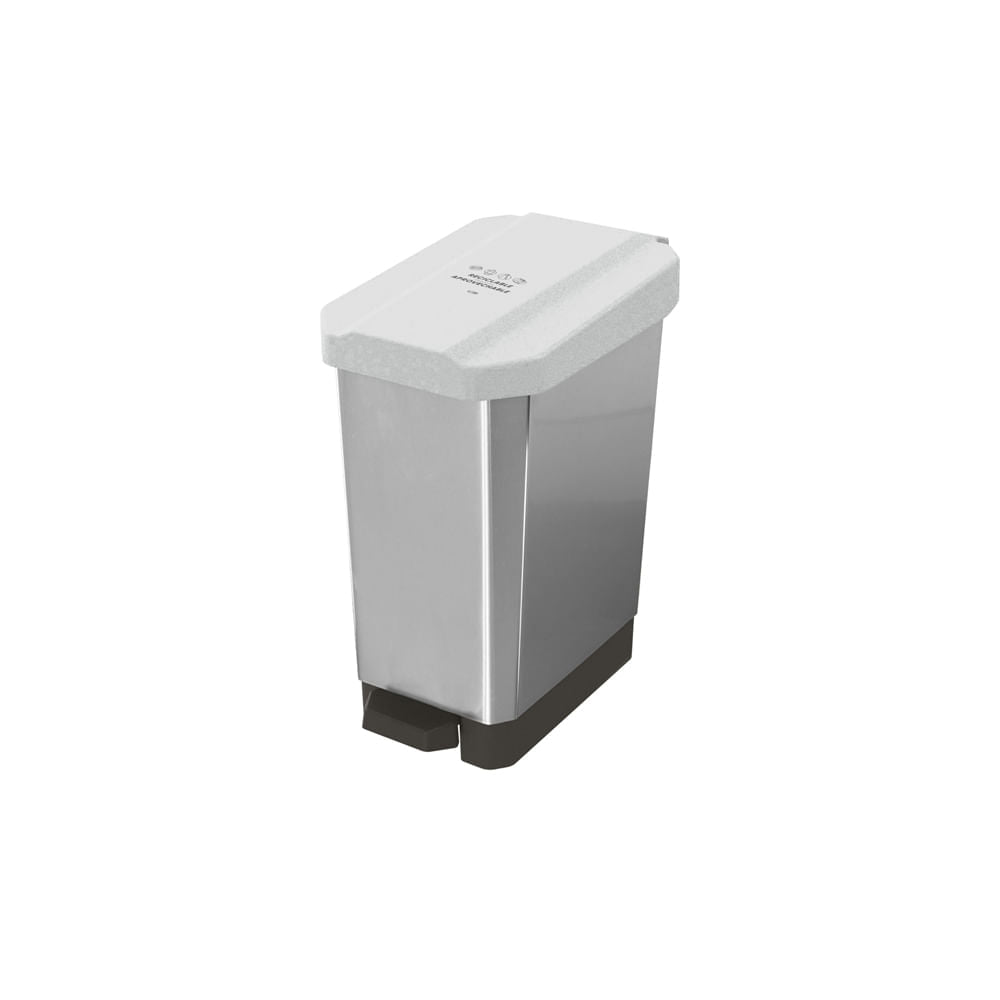 Canecas EstraBins Pedal 10L Blanco Reciclable aprovechable IML metal