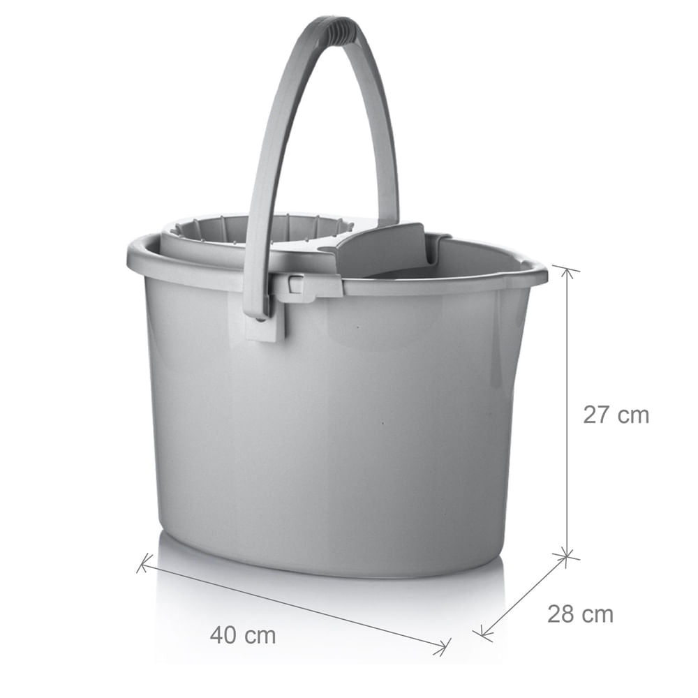 Balde Con Escurridor 12L Gris