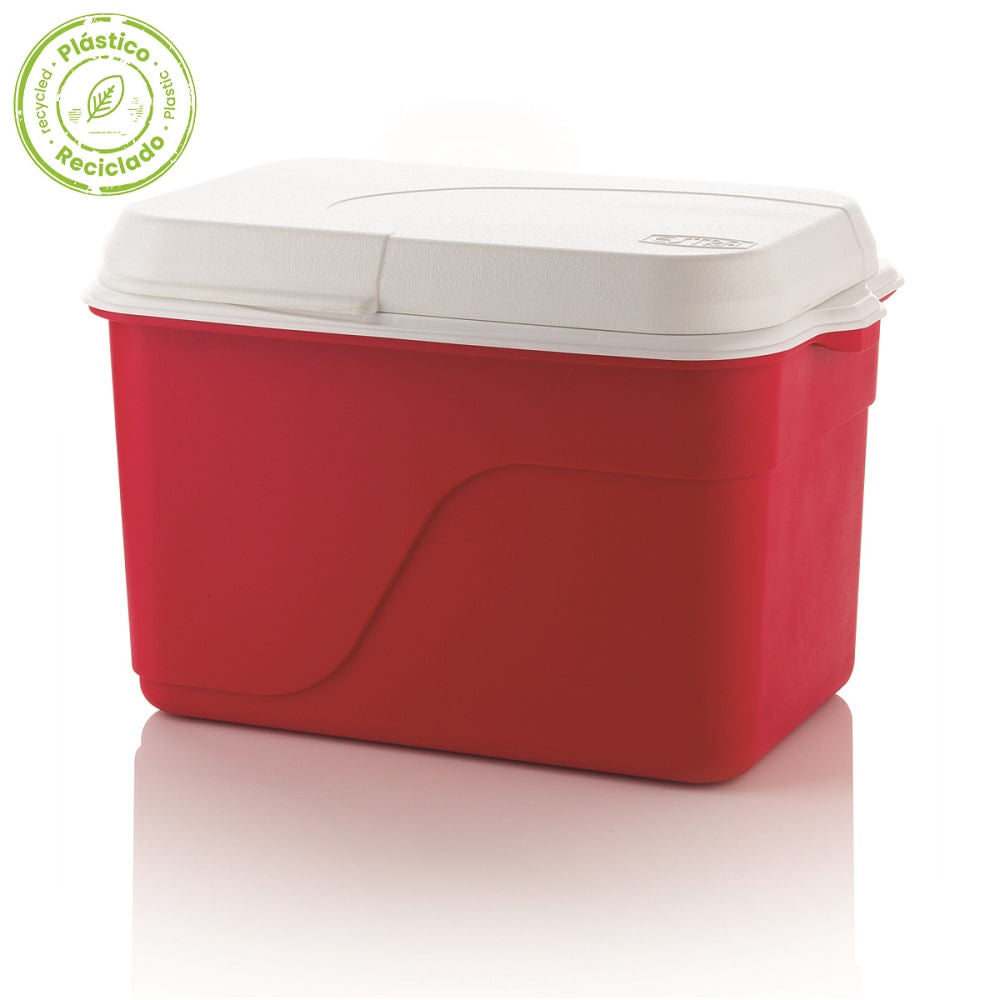 Nevera Familiar 42L Rojo Insulada Material Recuperado