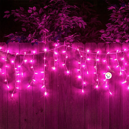 Cortina LED Intercalada 7 Metros 240 LED Decoración Navidad Fucsia