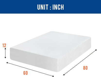 Colchón Queen de espuma viscoelástica de gel de 12 pulgadas en una caja,