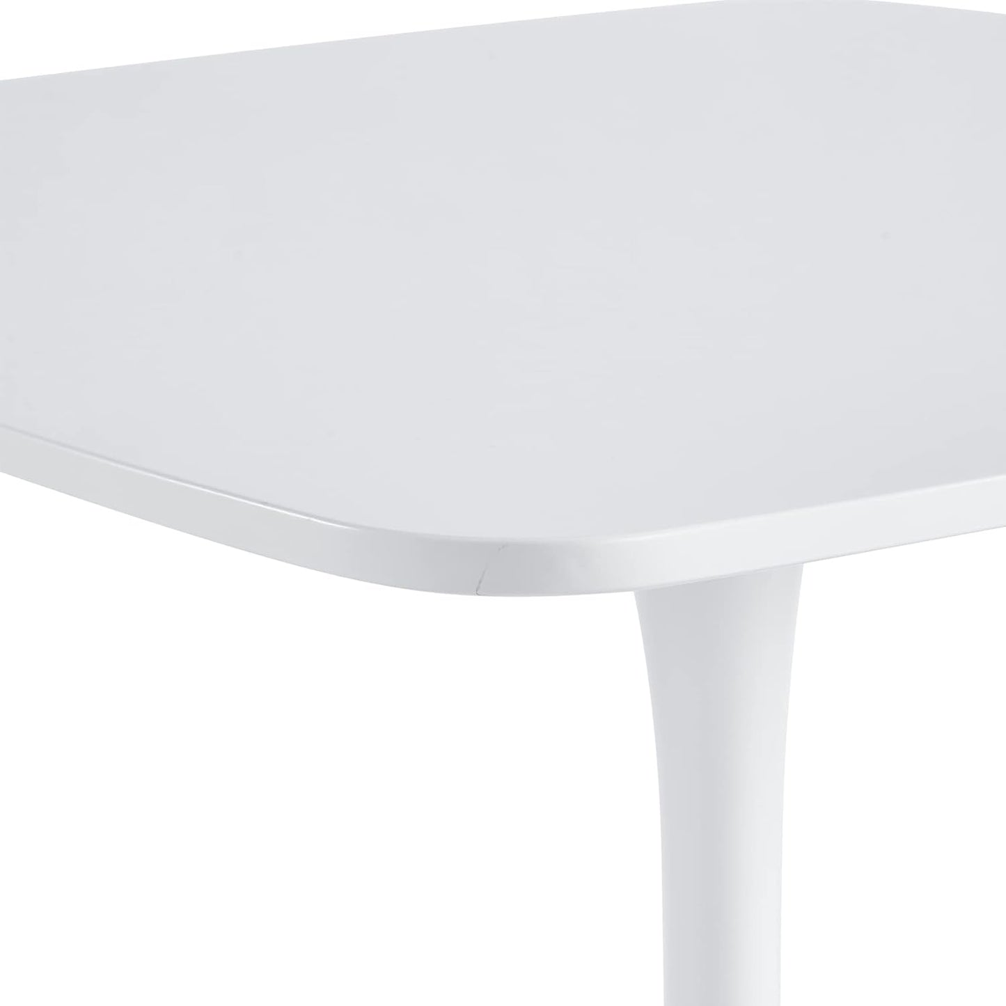 Mesa de comedor de tulipán con pedestal cuadrado blanco de 31.5 pulgadas, mesa