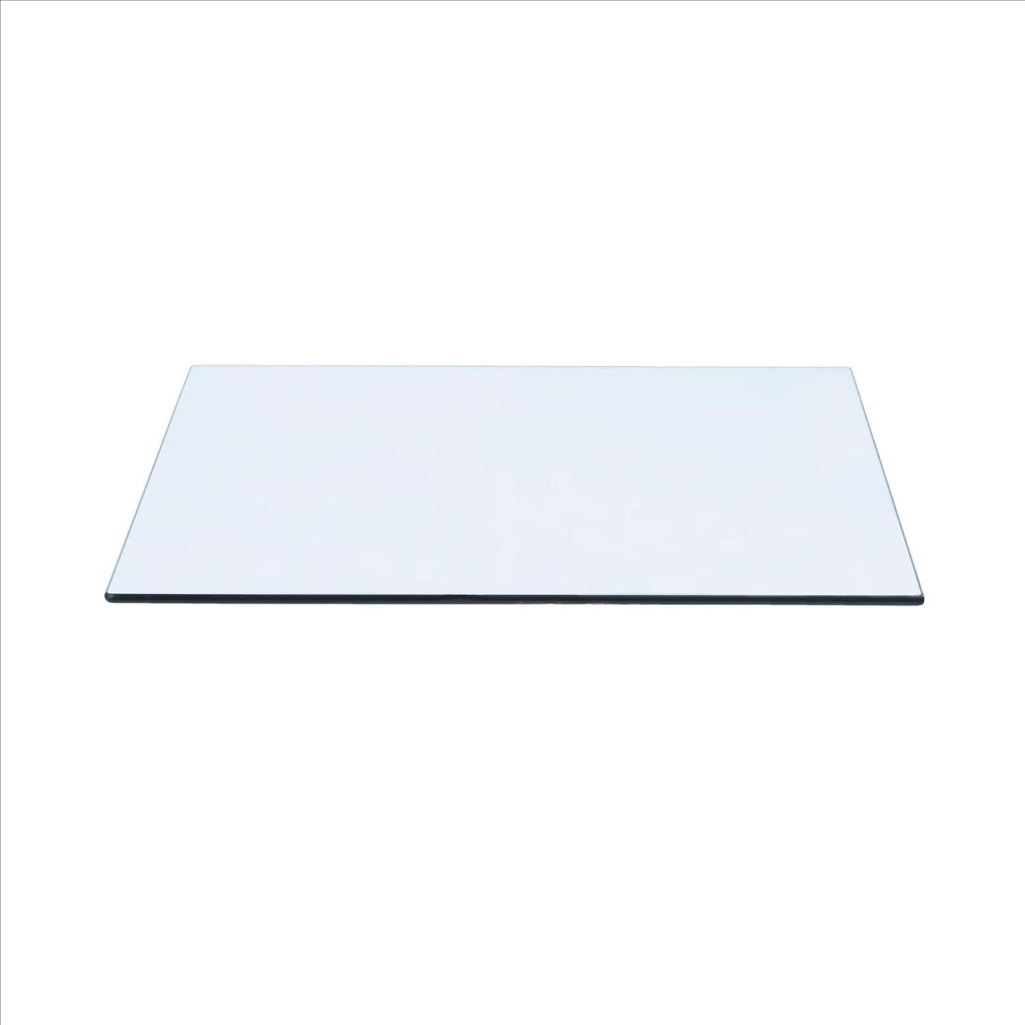 Mesa rectangular de vidrio templado de 19 x 38 pulgadas, borde pulido plano de