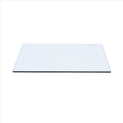 Mesa rectangular de vidrio templado de 19 x 38 pulgadas, borde pulido plano de