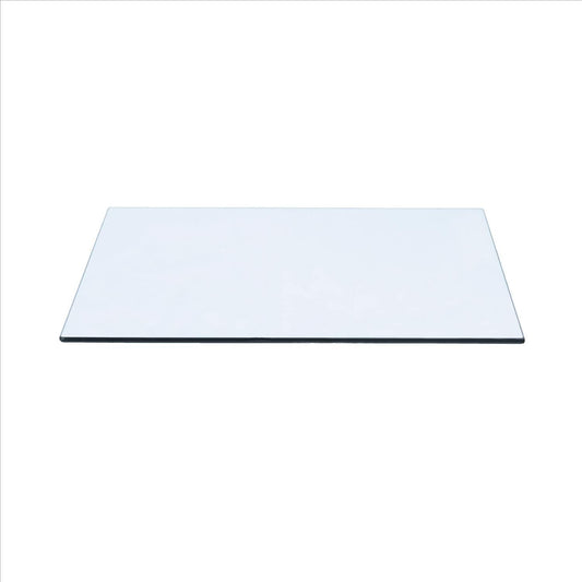 Mesa rectangular de vidrio templado de 19 x 38 pulgadas, borde pulido plano de