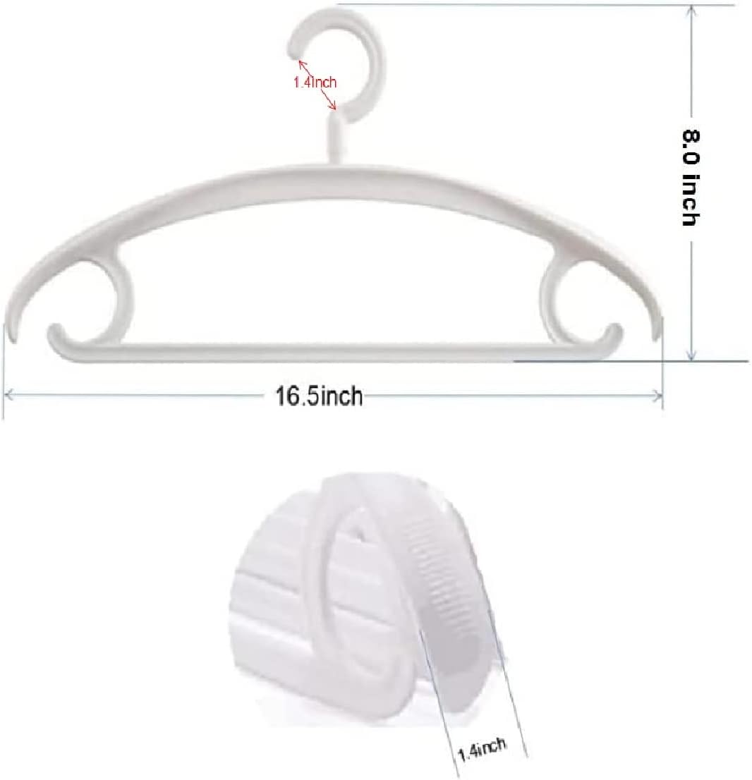Paquete de 10 perchas de plástico resistentes de 25 libras de capacidad gancho