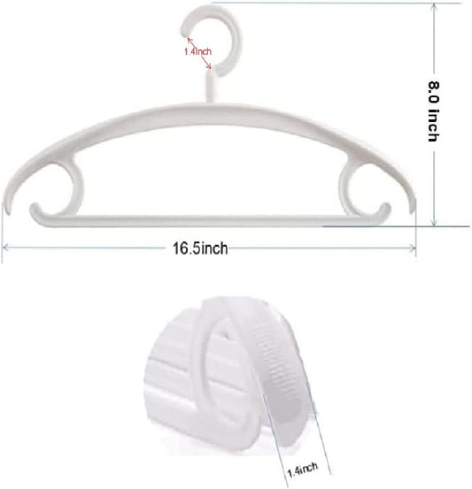 Paquete de 10 perchas de plástico resistentes de 25 libras de capacidad gancho