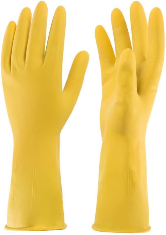 Guantes de limpieza de goma amarillos para el hogar, guantes reutilizables para