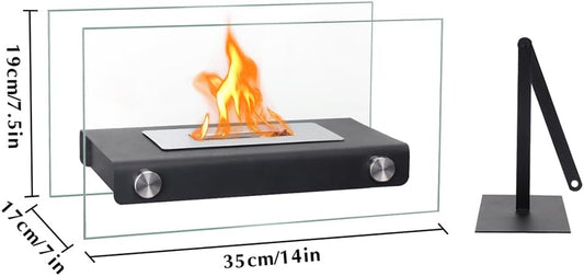 Olla rectangular de mesa con vidrio de dos caras de 14 pulgadas de largo,...