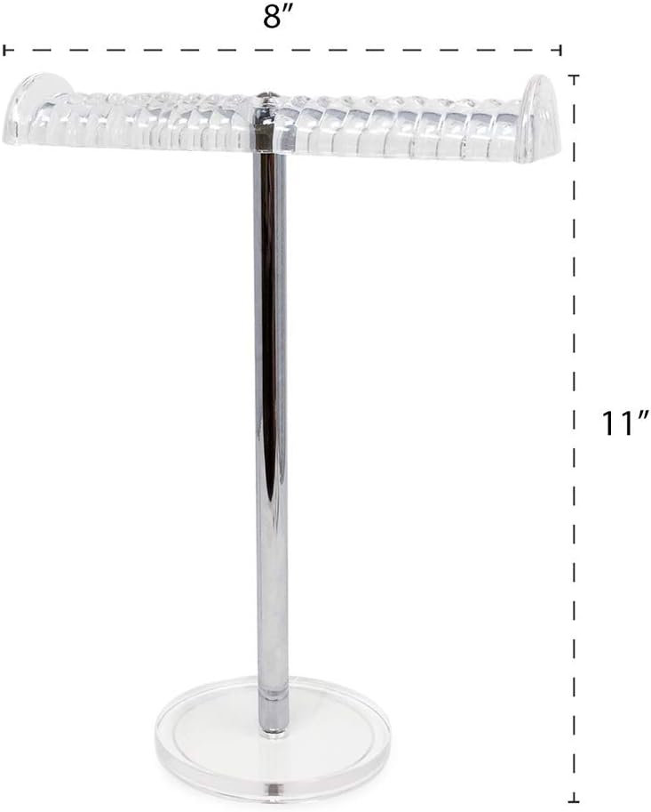 Isaac Jacobs Soporte para collar y pulsera de acrílico transparente (barra en T...