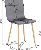 FurnitureR ScandinavianComfy - Juego de 4 sillas de comedor de terciopelo de...