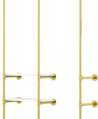 Perchero dorado con estantes de 3 niveles, perchero industrial multiusos de...