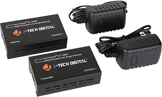 J-Tech Digital Extensor HDMI sobre cat5e6 1080P a 200 pies HDMI Balun sobre...