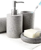 Dispensador de jabón de moda, juego de accesorios de baño de 4 piezas, juego de...