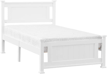 Base de cama de plataforma de madera maciza de tamaño individual, cama