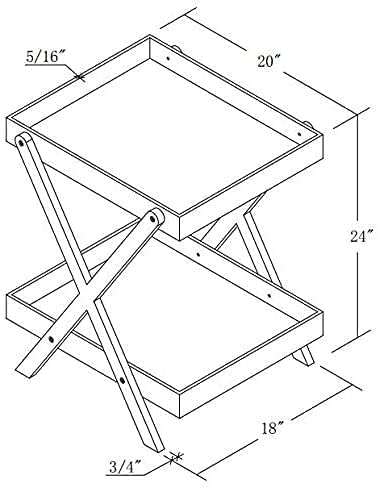Mesa rectangular de acrílico con almacenamiento de 2 niveles, transparente,