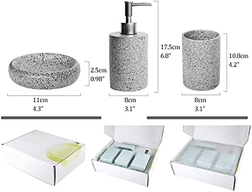 Dispensador de jabón de moda, juego de accesorios de baño de 4 piezas, juego de...