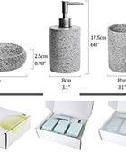 Dispensador de jabón de moda, juego de accesorios de baño de 4 piezas, juego de...
