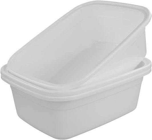 Paquete de 3 platos de 18 cuartos de galón, recipiente grande, color blanco