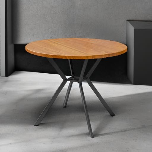 DKLGG Mesa de comedor redonda, mesa de cocina redonda moderna de mediados de...