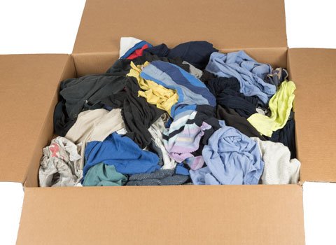 Trapos de camiseta de colores reciclados, precortados y prelavados, 40 libras,