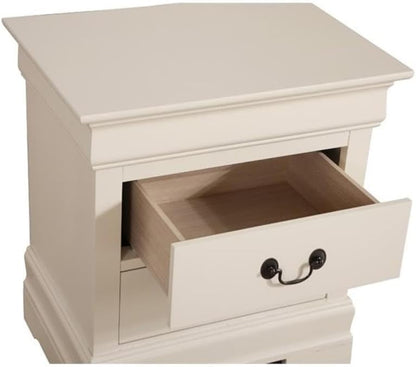 Glory Furniture Louis Phillipe - Mesita de noche con 2 cajones, color beige