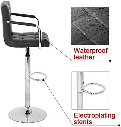 Juego de 2 taburetes de bar con reposabrazos, taburetes de bar giratorios de...