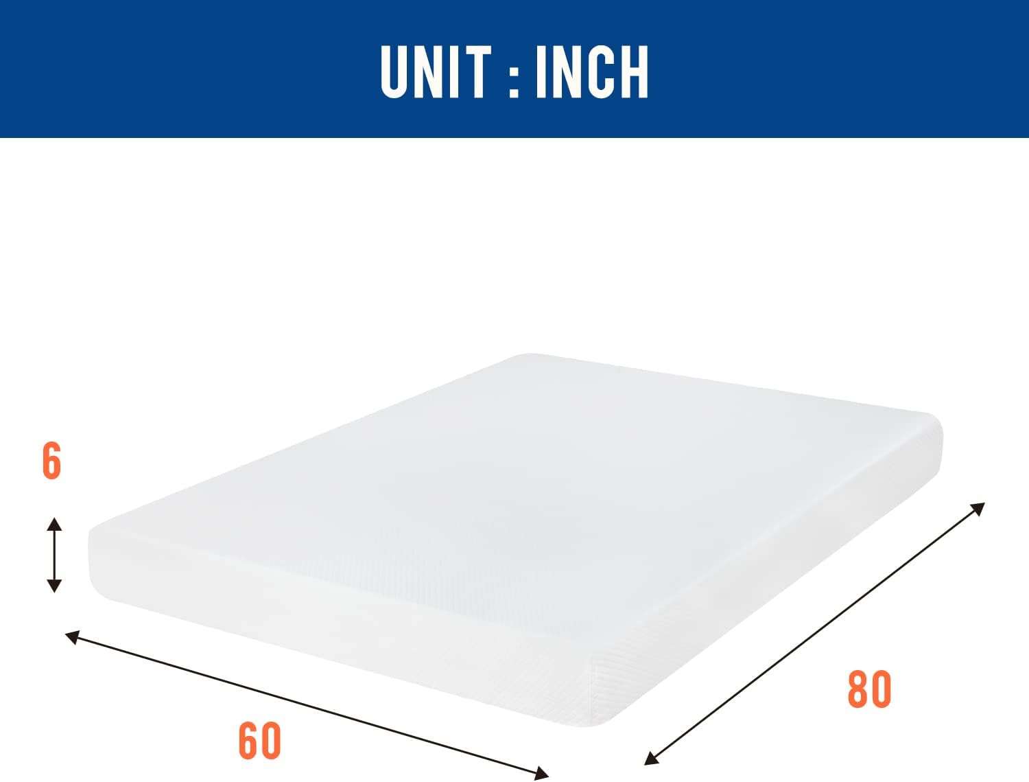 Colchones de espuma viscoelástica de gel de 5681012 pulgadas en una caja,