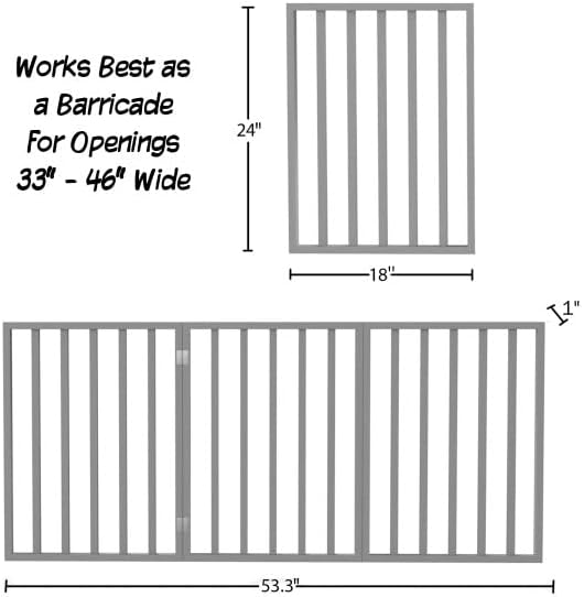 PETMAKER 80-62875-G Puerta de madera para mascotas - Valla plegable de 3...