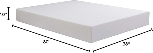 Colchón individual XL, colchón de espuma viscoelástica de gel de 10 pulgadas