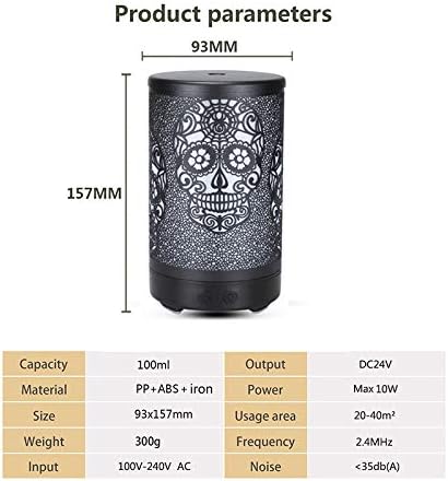 Difusores para aceites esenciales, diseño artístico de calavera de azúcar del...