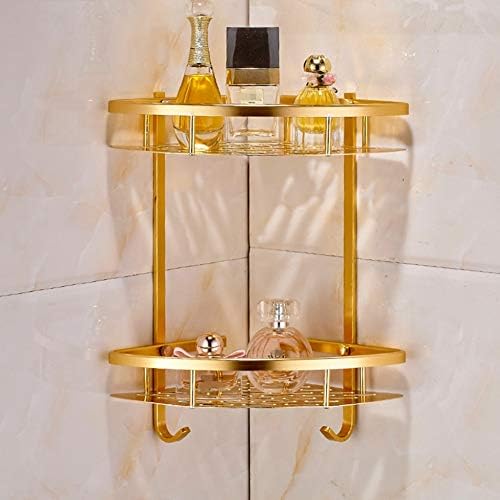 Bathroom Organizers and Storage, Bathroom Gold Shelf Space Aluminum Wall