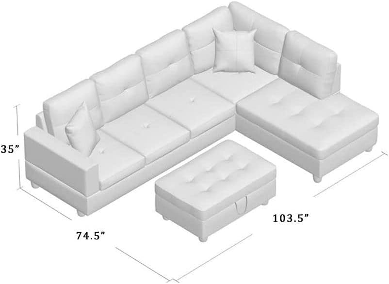 Golden Coast Furniture - Juego de sofá seccional en forma de L, juego de sofá...