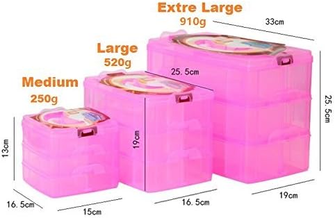 Caja de almacenamiento de 3 niveles, 30 secciones, transparente, apilable,...