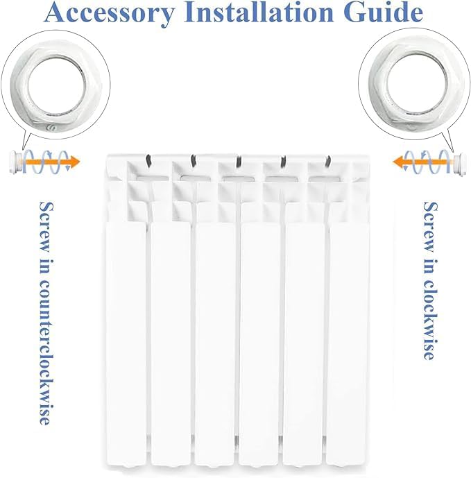 AB Radiador de pared con 6 paneles, radiador de agua caliente de aluminio...