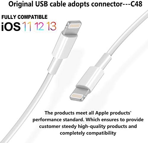 Paquete de 4 cables de carga Lightning a USB con certificación MFi de Apple,...