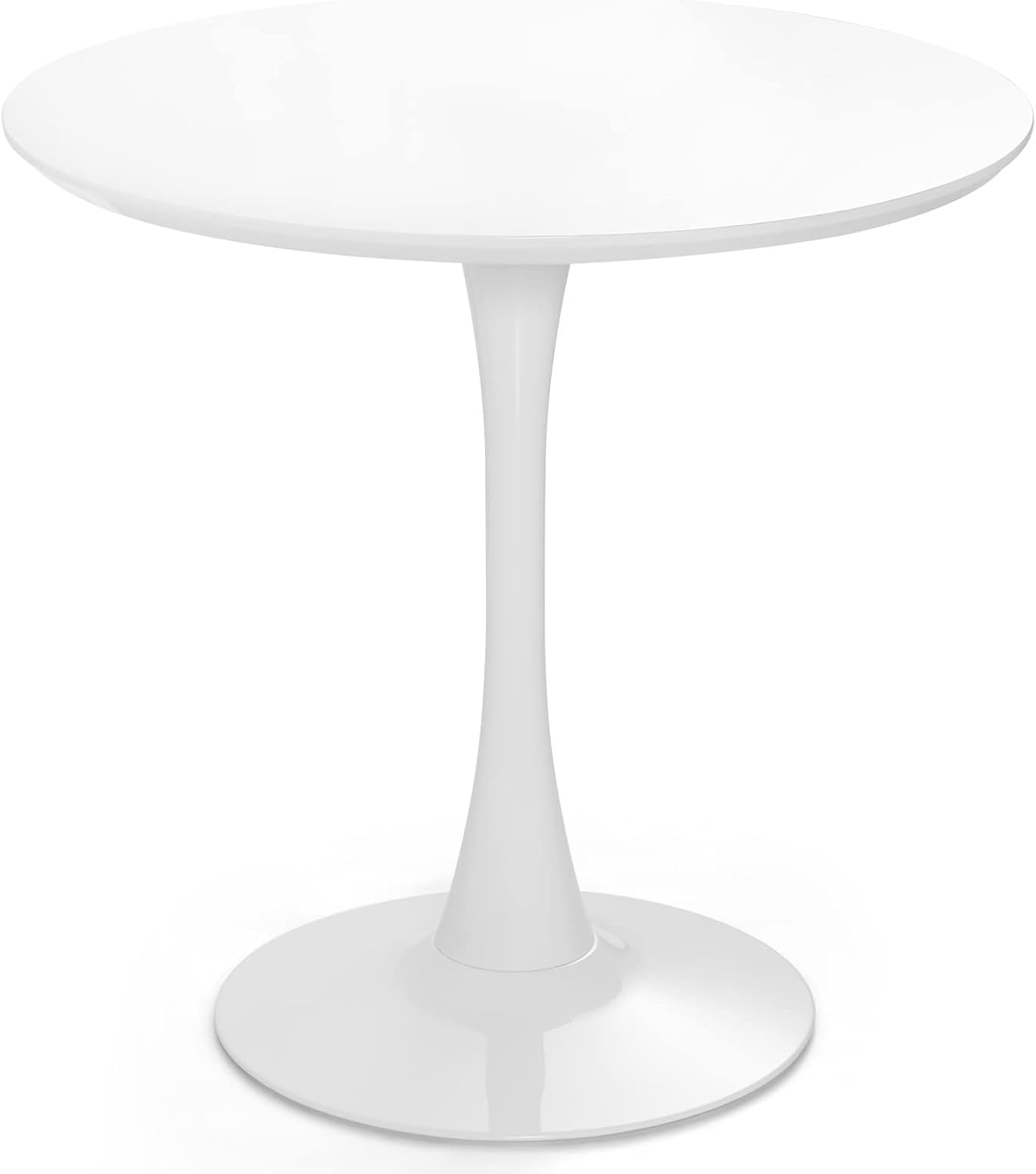Giantex Mesa de comedor redonda blanca, mesa de cocina moderna de tulipanes de...