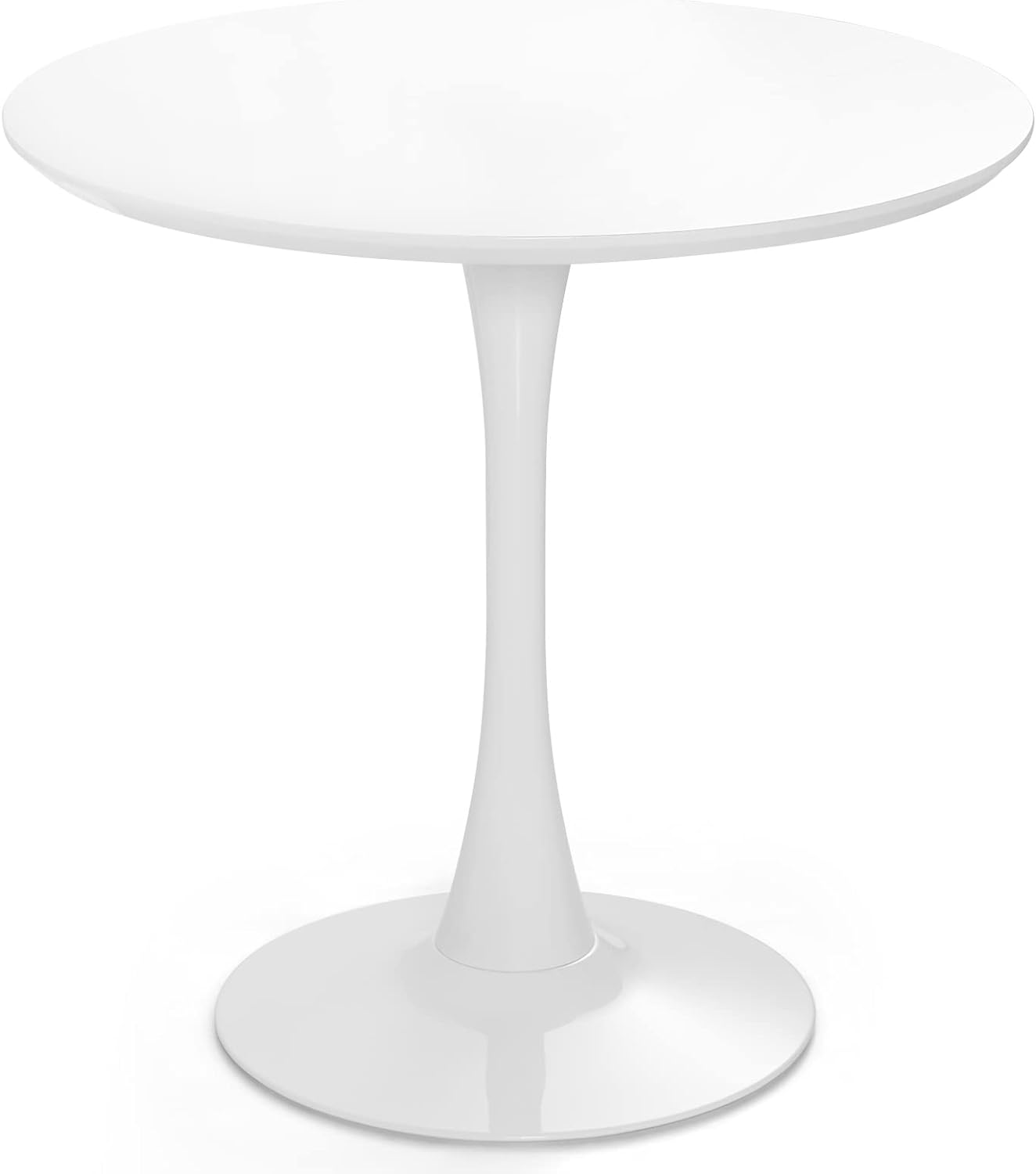 Mesa de comedor redonda blanca, mesa de cocina moderna de tulipanes de 32