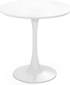 Mesa de comedor redonda blanca, mesa de cocina moderna de tulipanes de 32