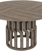 Mesa de comedor redonda de 47 pulgadas, mesa de cocina de madera para 4-6