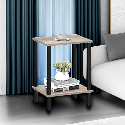 TUTOTAK TB01BG034 - Mesa auxiliar, mesita de noche con estante de...