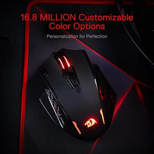 Redragon - Mouse MMO M913 Impact Elite inalámbrico para videojuegos, 16 000...